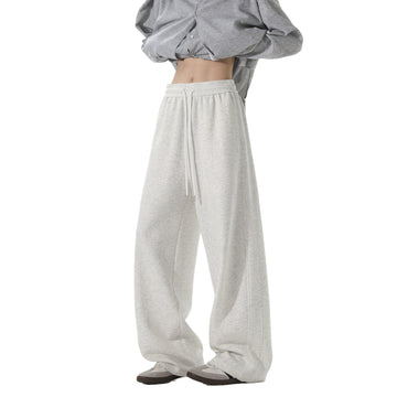 Sweatpants Men Straight Casual Pants Loose Fit Elastic Waistband Drawstring Tapered Outdoor Joggers Patchwork Athletic Trousers